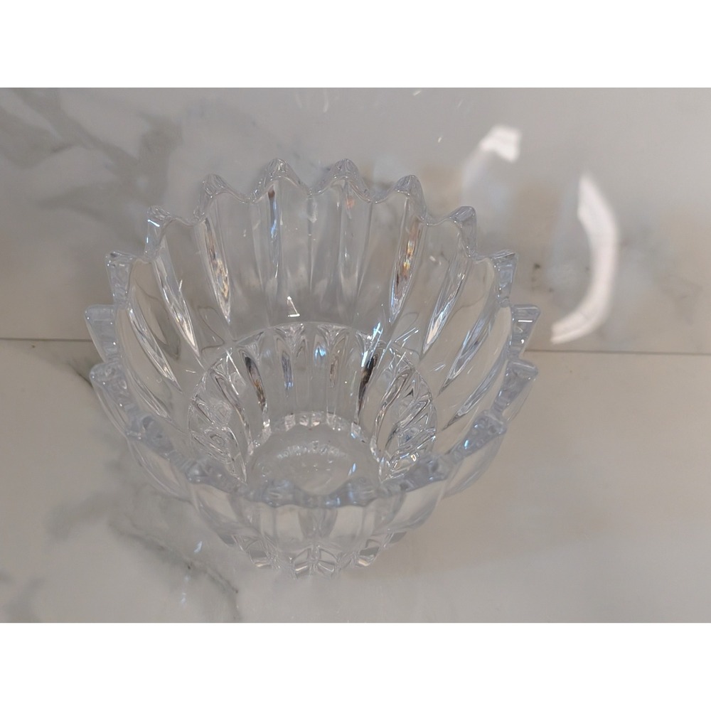 Mikasa Royal Suite Crystal Votive Candle Holder‎ Clear Scalloped Ribbed 4 Inch - Picture 4 of 5